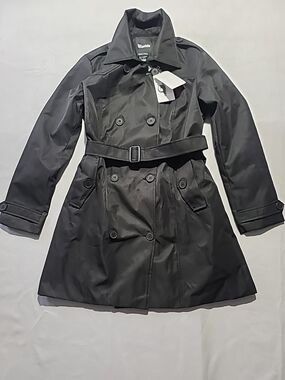 Wantdo Women's Double Breasted Pea Coat Winter Mid-Long Trench Coat/Belt. Sz L